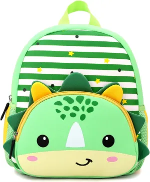 Toddler Backpack,12inch Preschool Backpack Cute Cartoon Animal Waterproof Lightweigt Kids Schoolbag for Boys Girls (Dinosaur Green)