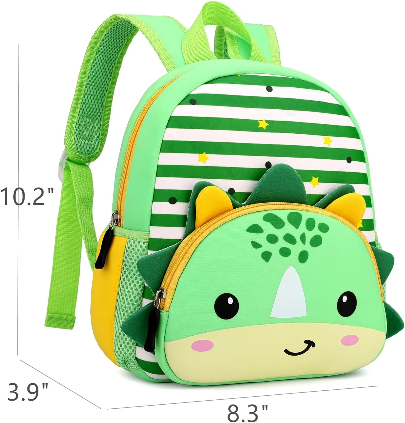 Toddler Backpack,12inch Preschool Backpack Cute Cartoon Animal Waterproof Lightweigt Kids Schoolbag for Boys Girls (Dinosaur Green)