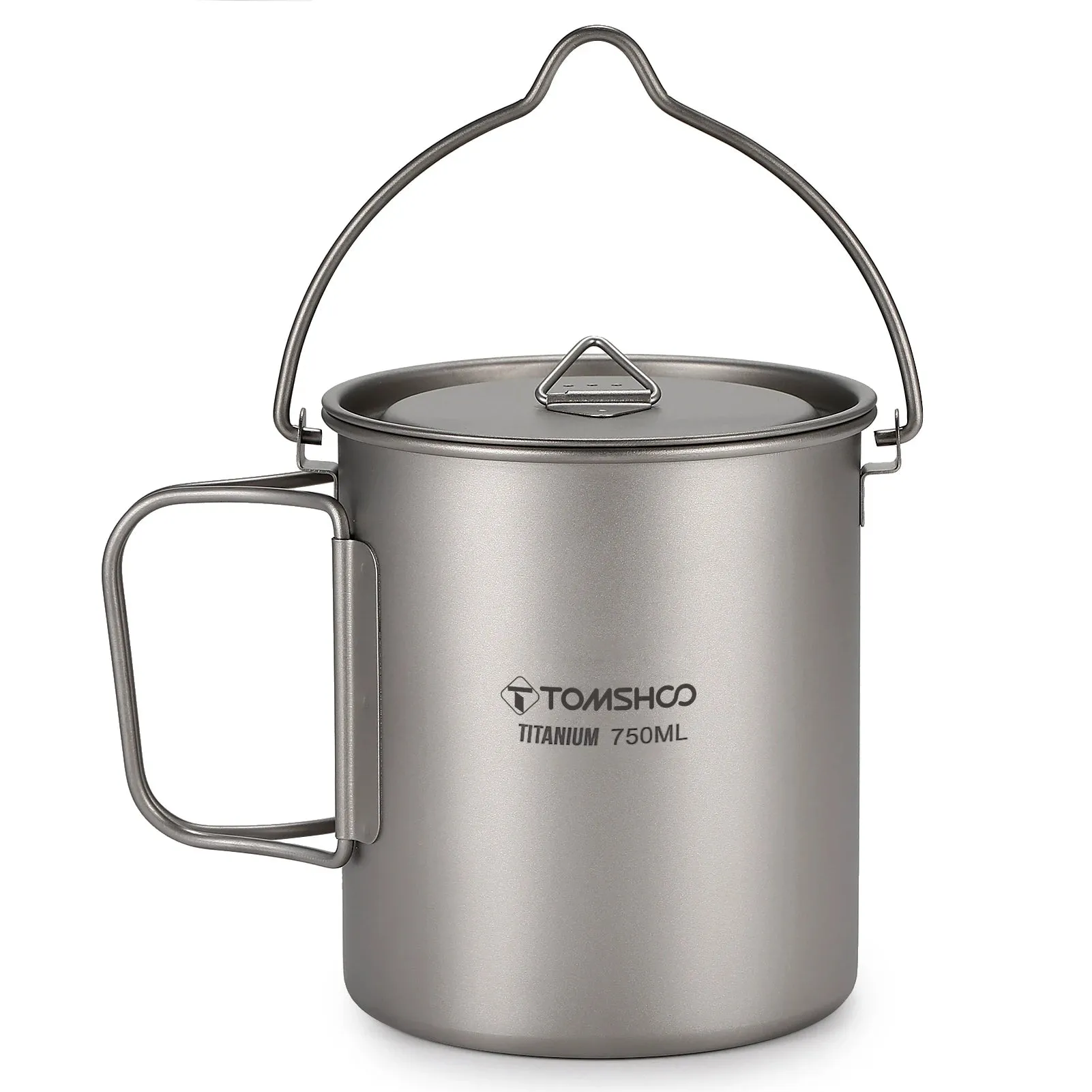 TOMSHOO 3-Piece Titanium Cookware Set – Ultralight Pot, Cup & Spork for Camping & Backpacking