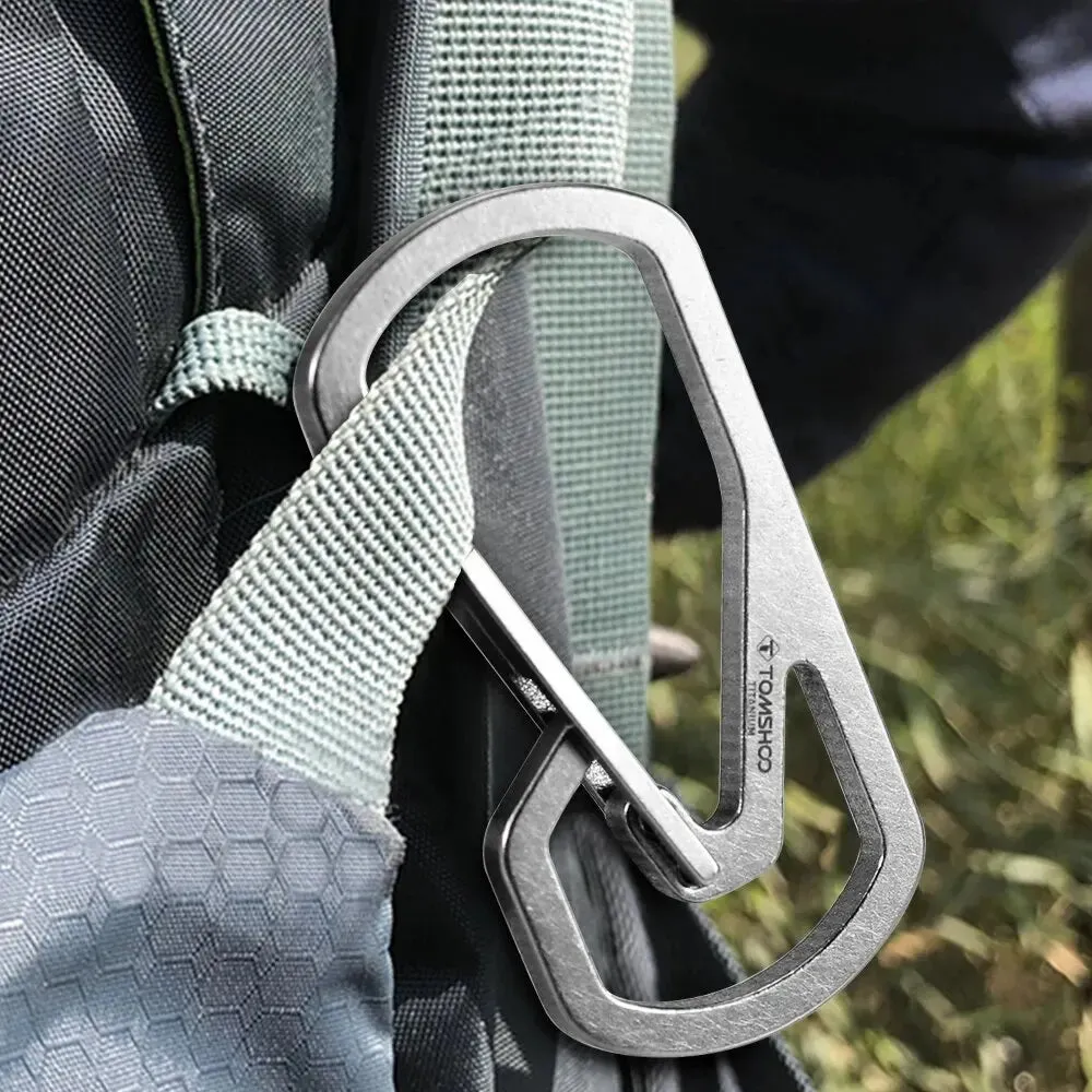 TOMSHOO Titanium Carabiner – Ultra-Light Keychain Holder for Camping & Travel