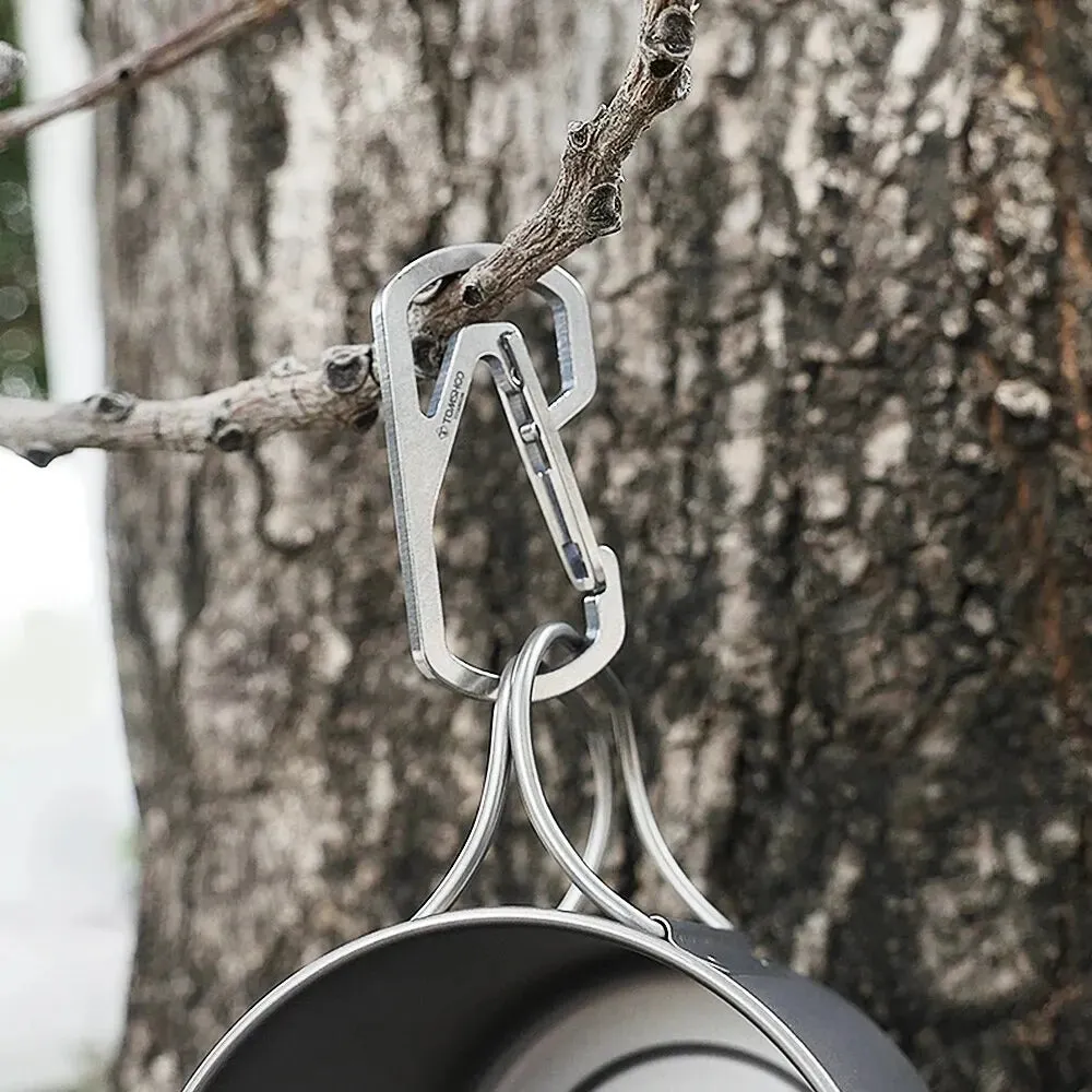TOMSHOO Titanium Carabiner – Ultra-Light Keychain Holder for Camping & Travel