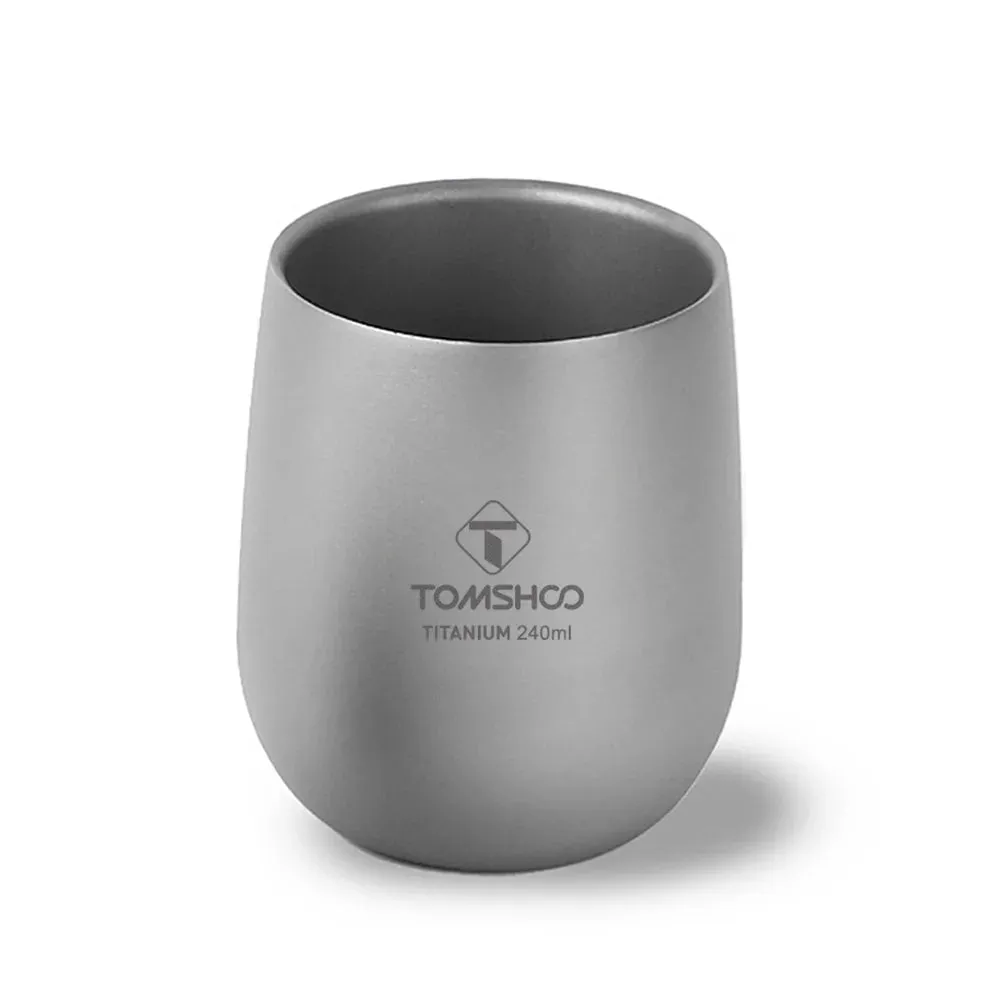 TOMSHOO Titanium Double-Wall Cup – Insulated Drink Cup for Camping & Travel