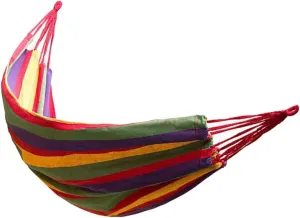 Totority 1Pc Double Thickened Canvas Hammock for Outdoor Camping Portable Hanging Sleeping Bed Red Includes Two Bind Ropes and Bag for Relaxation and Travel