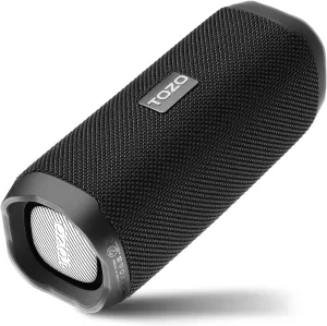 TOZO PA2 Bluetooth Speaker with Dual Drivers & Dual Bass Diaphragms, Deep Bass Loud Stereo Sound, 25H Playtime, Custom EQ App Portable Wireless Speaker for Home Outdoors Travel Black