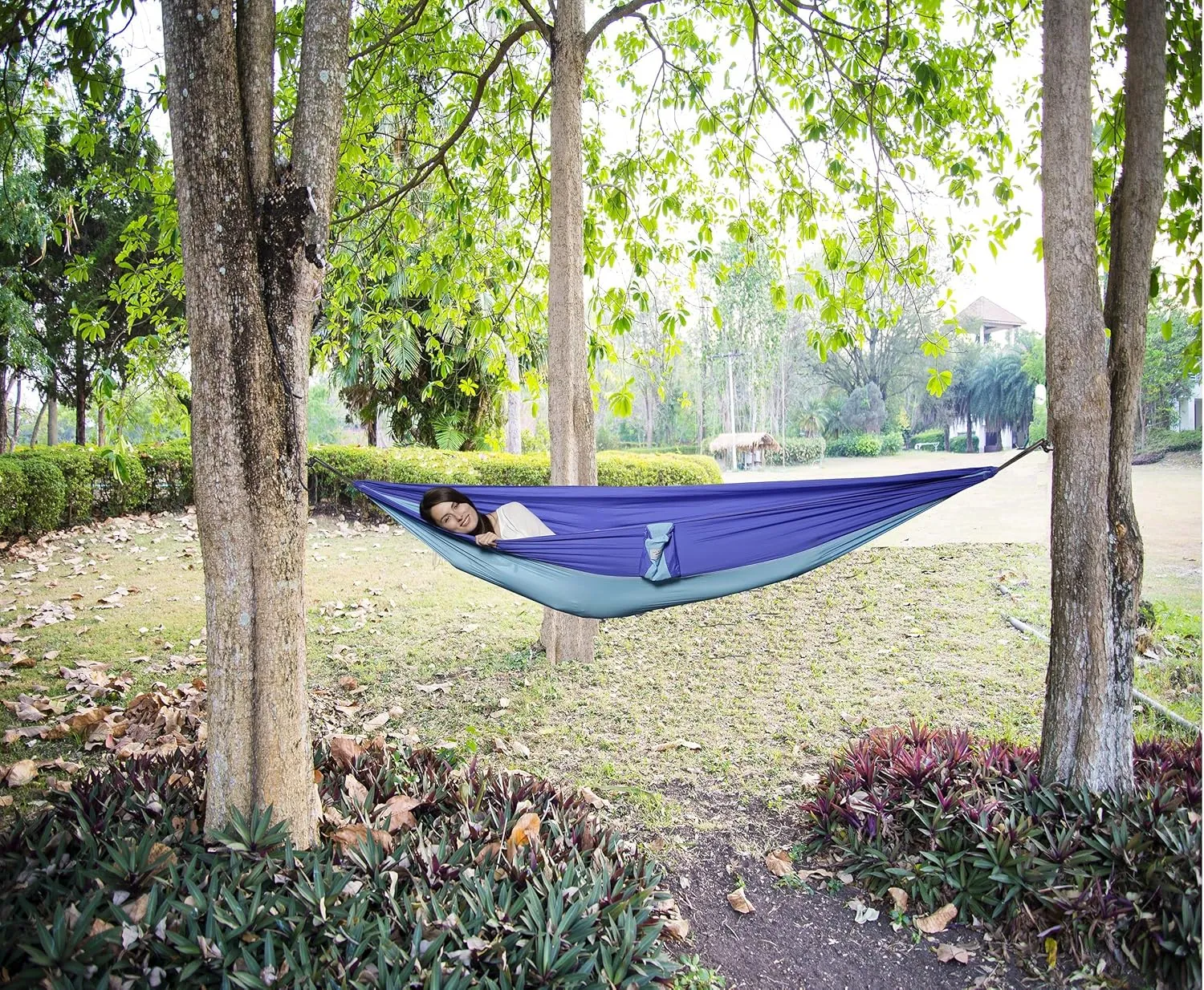 Trail Parachute Nylon Hammock for Camping, Outdoors Gear, Backpack, Hiking, Hunting,Backyard, Ultralight, with Carabiners