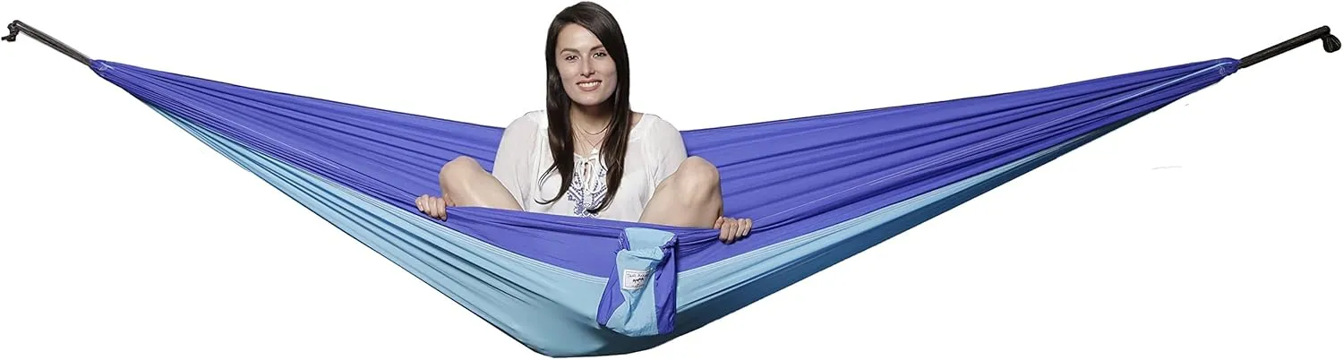 Trail Parachute Nylon Hammock for Camping, Outdoors Gear, Backpack, Hiking, Hunting,Backyard, Ultralight, with Carabiners