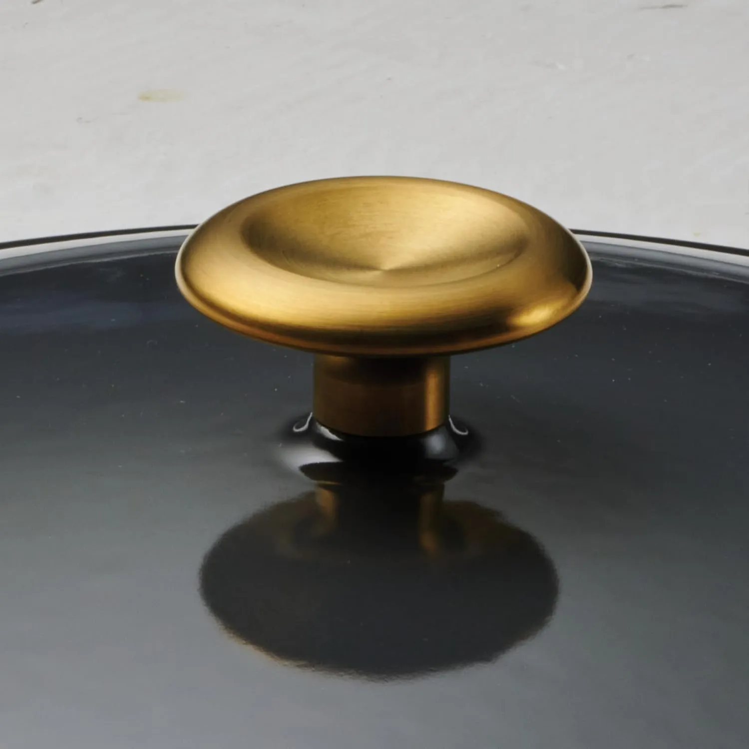 Tramontina Enameled Cast Iron Braiser Pan with Lid, 4-quart, Smoke with Gold Knob
