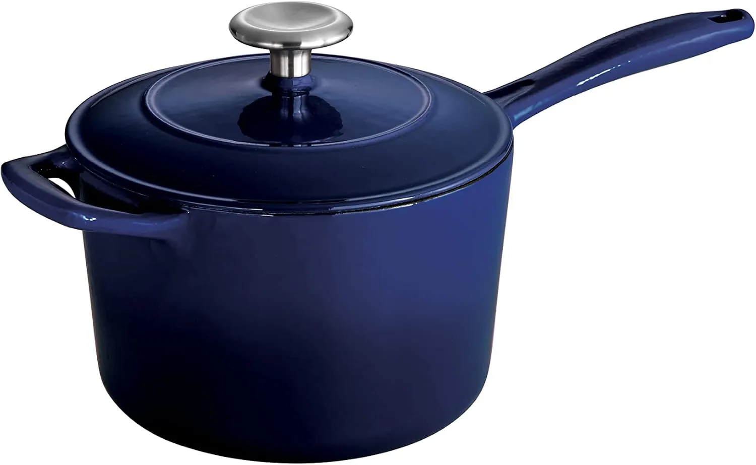 Tramontina Enameled Cast Iron Sauce Pan with Lid, 2.5-quart, Blue