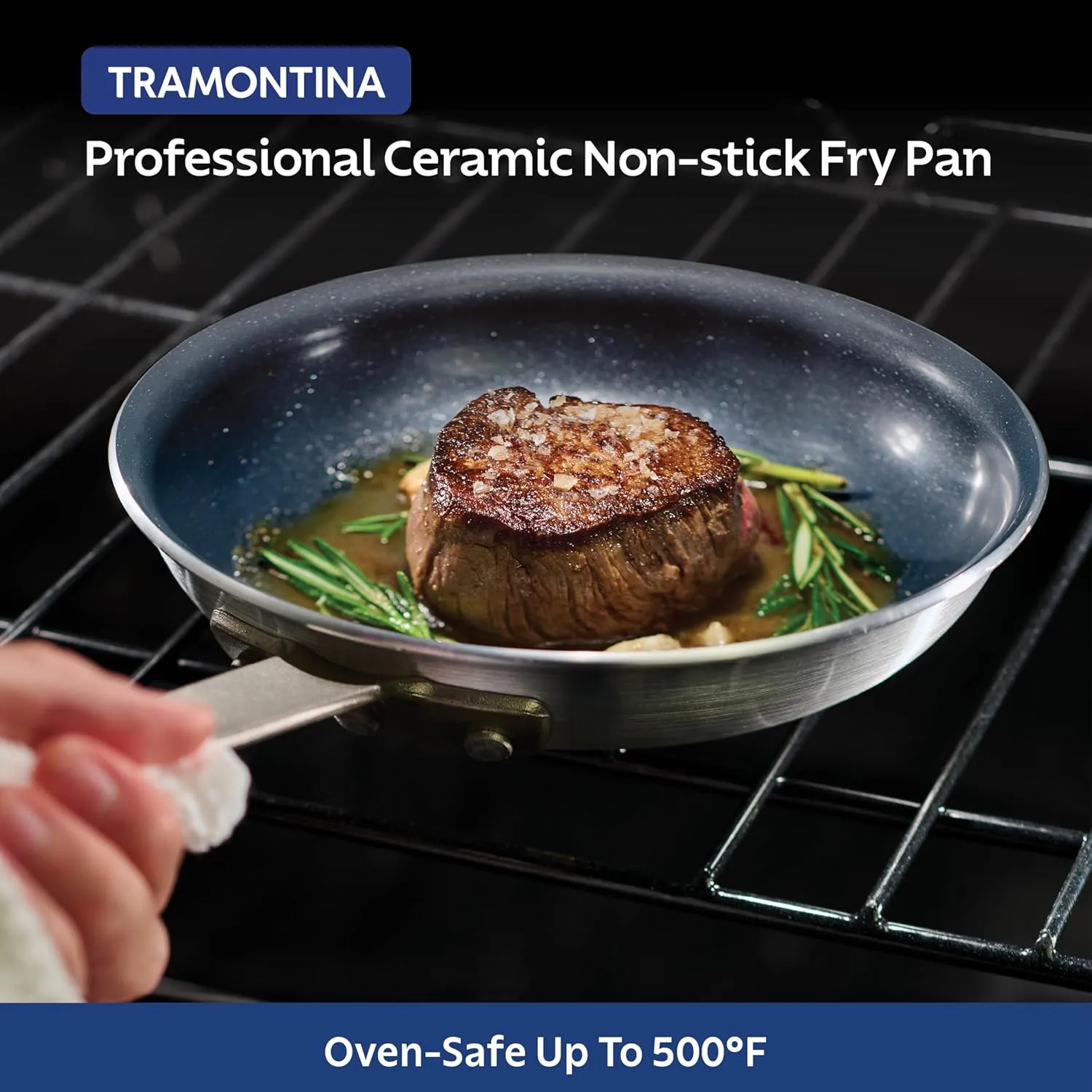 Tramontina Professional 10-Inch Ceramic Non Stick Frying Pan, Heavy-Gauge Aluminum Skillet with Nonstick Coating, Dishwasher and Oven Safe, Black