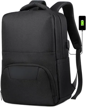 Travel Backpack for Men Women, Carry on Backpack, TSA 16.3 inch Laptop Backpack Flight Approved, Waterproof Personal Item Travel Bag, Business Work Weekender Bag Daypack Luggage - Black