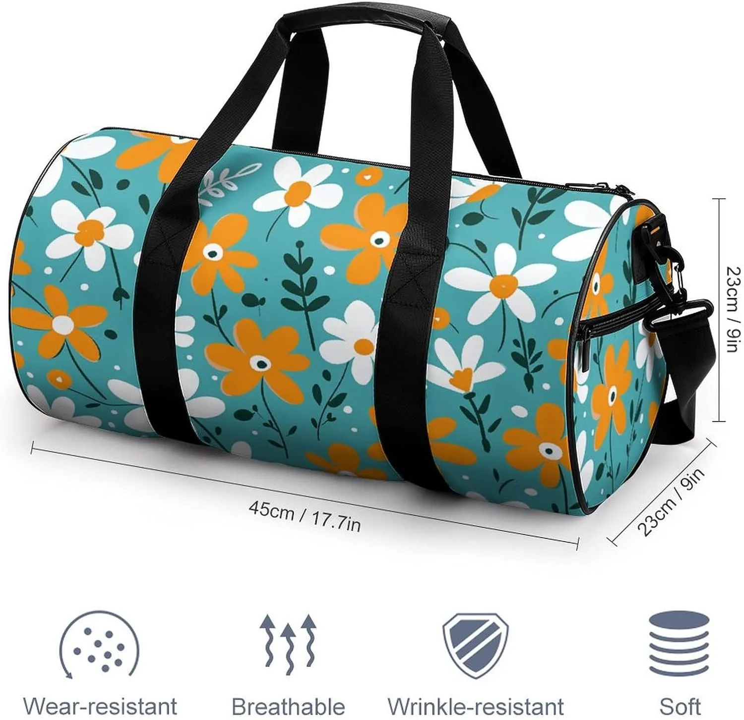 Travel Duffel Bag for Men And Women,Hand Drawn Doodles Waterproof Sports Fitness Bag Portable Travel Duffel Bag