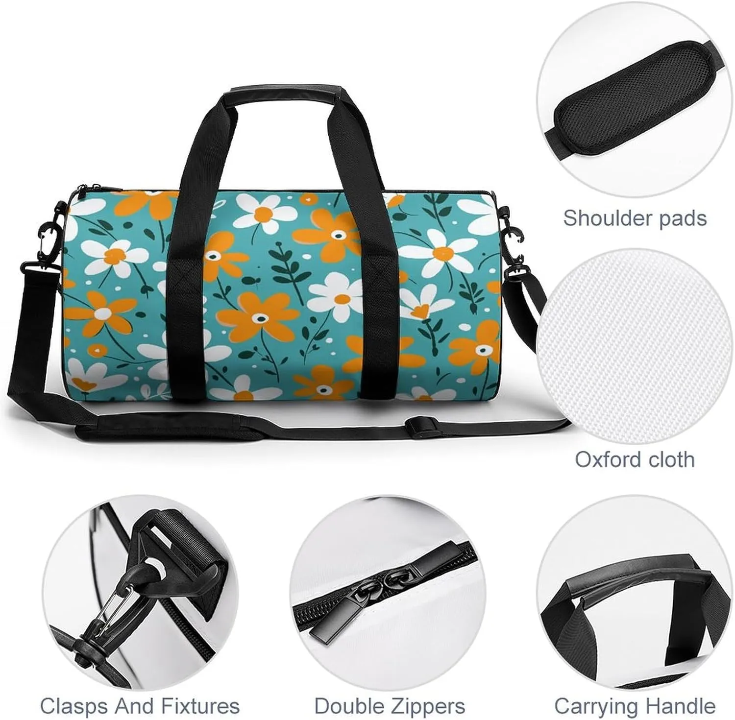 Travel Duffel Bag for Men And Women,Hand Drawn Doodles Waterproof Sports Fitness Bag Portable Travel Duffel Bag