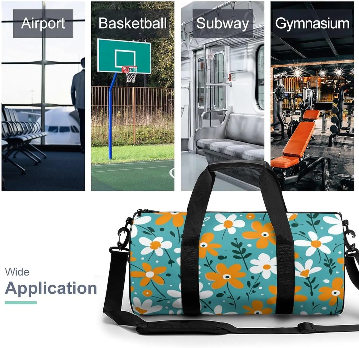 Travel Duffel Bag for Men And Women,Hand Drawn Doodles Waterproof Sports Fitness Bag Portable Travel Duffel Bag