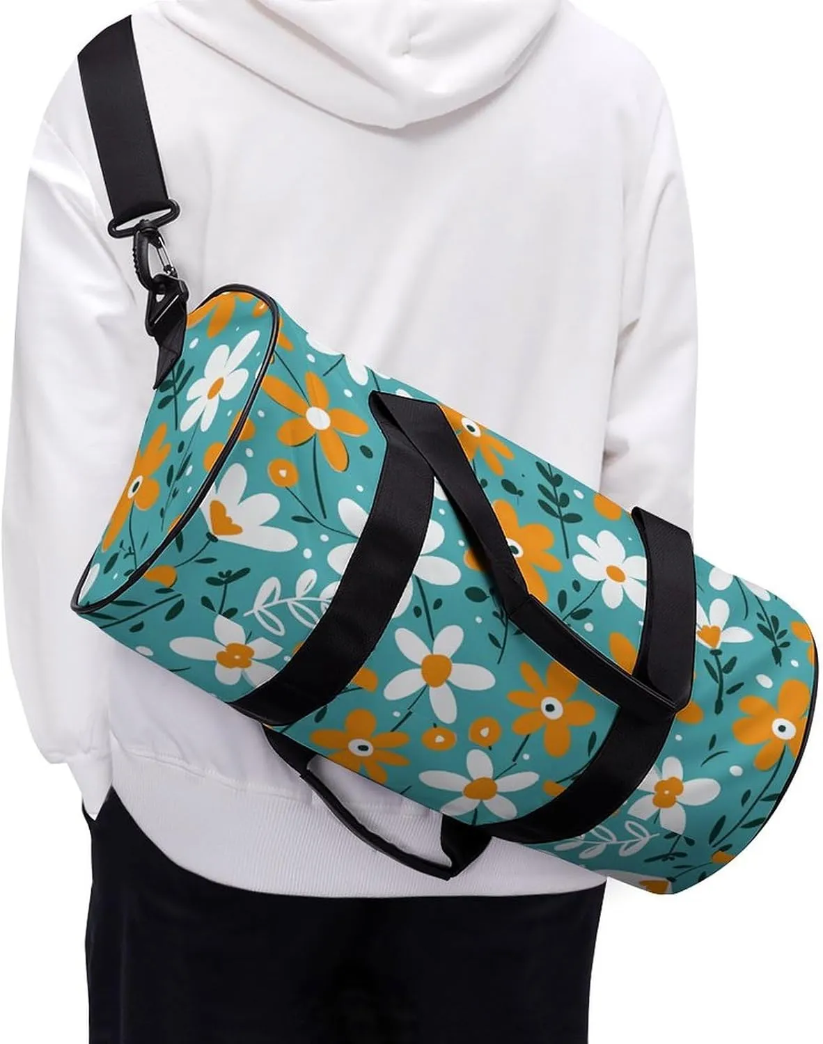 Travel Duffel Bag for Men And Women,Hand Drawn Doodles Waterproof Sports Fitness Bag Portable Travel Duffel Bag
