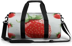 Travel Duffel Bag for Men And Women,Lovely Strawberry Waterproof Sports Fitness Bag Portable Travel Duffel Bag