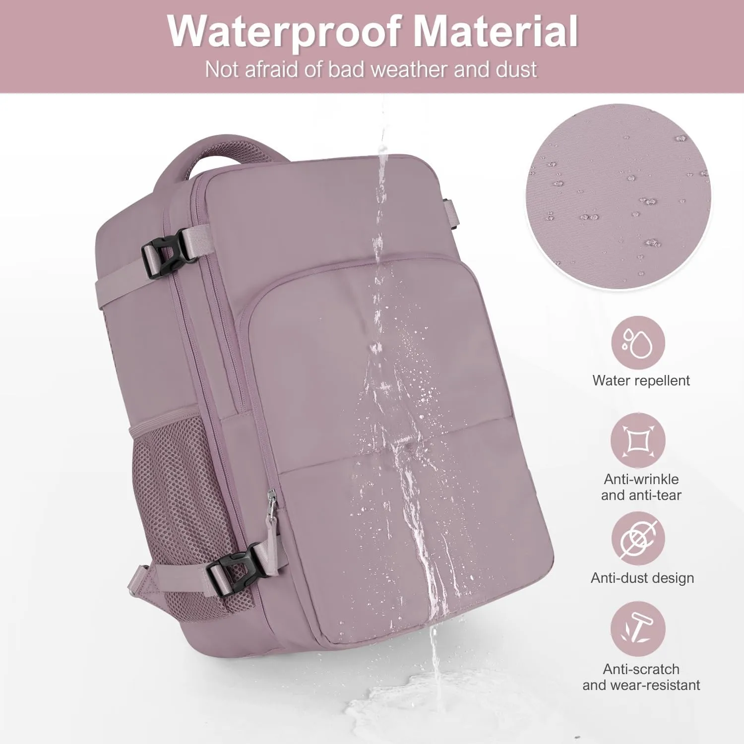 Travel laptop Backpack for Women, Personal Item Size Flight Approved, 16 Inch Laptop Bag with Multi-Pockets, College Computer Bag, Waterproof Carry On Backpack Casual Daypack Backpack