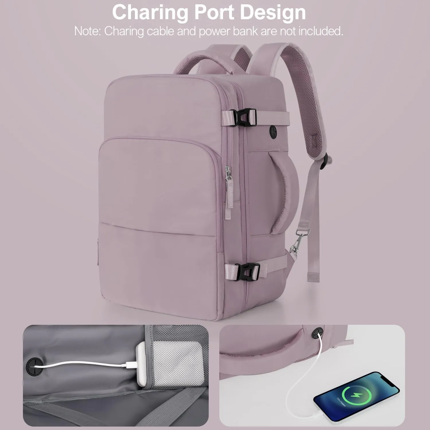 Travel laptop Backpack for Women, Personal Item Size Flight Approved, 16 Inch Laptop Bag with Multi-Pockets, College Computer Bag, Waterproof Carry On Backpack Casual Daypack Backpack