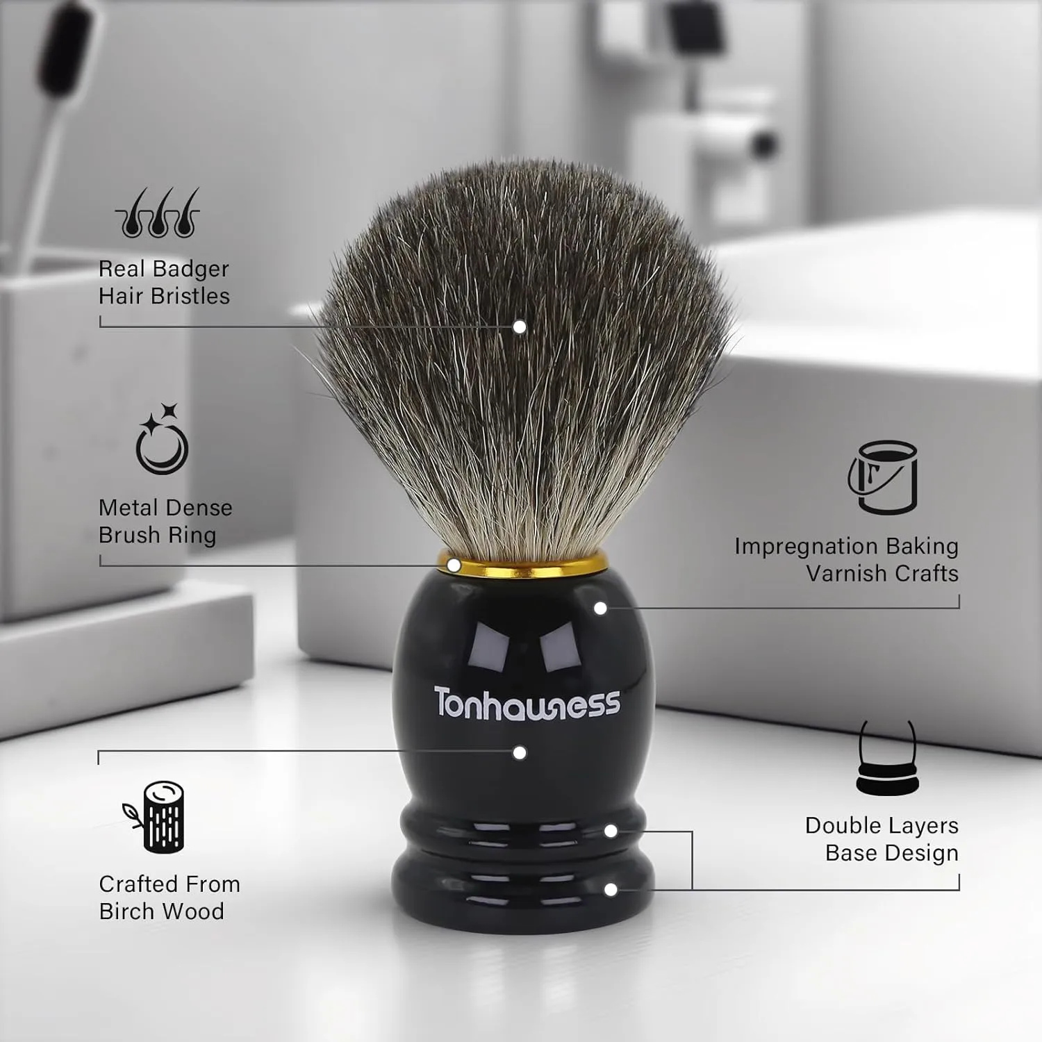 Travel Shaving Brushes Kit For Men, 4 In 1 Shaving Brush Set With Badger Hair Shaving Brush, Shaving Brush Case, Shaving Cream and Foldable Shaving Bowl For Trip