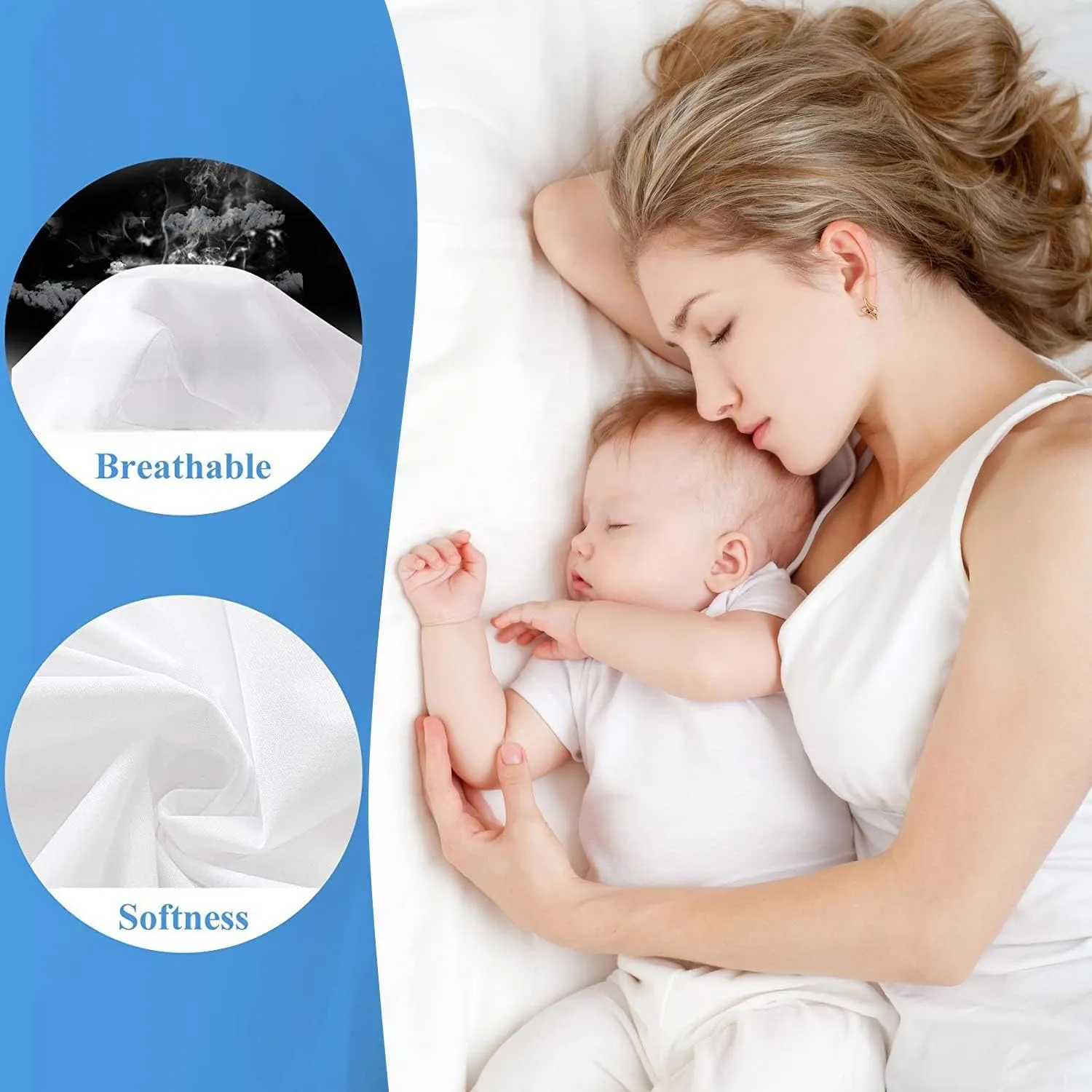 Twin Premium Waterproof Mattress Protector, Soft Breathable Mattress Pad, Noiseless Bed Cover - Stretch to 21" Fitted Deep Pocket Mattress Protection