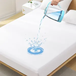 Twin Premium Waterproof Mattress Protector, Soft Breathable Mattress Pad, Noiseless Bed Cover - Stretch to 21" Fitted Deep Pocket Mattress Protection