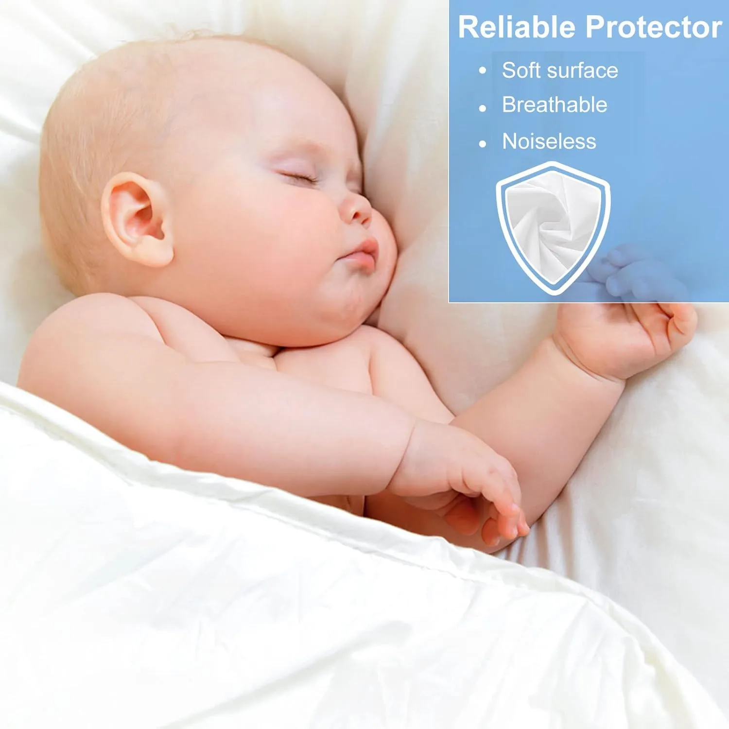 Twin Premium Waterproof Mattress Protector, Soft Breathable Mattress Pad, Noiseless Bed Cover - Stretch to 21" Fitted Deep Pocket Mattress Protection