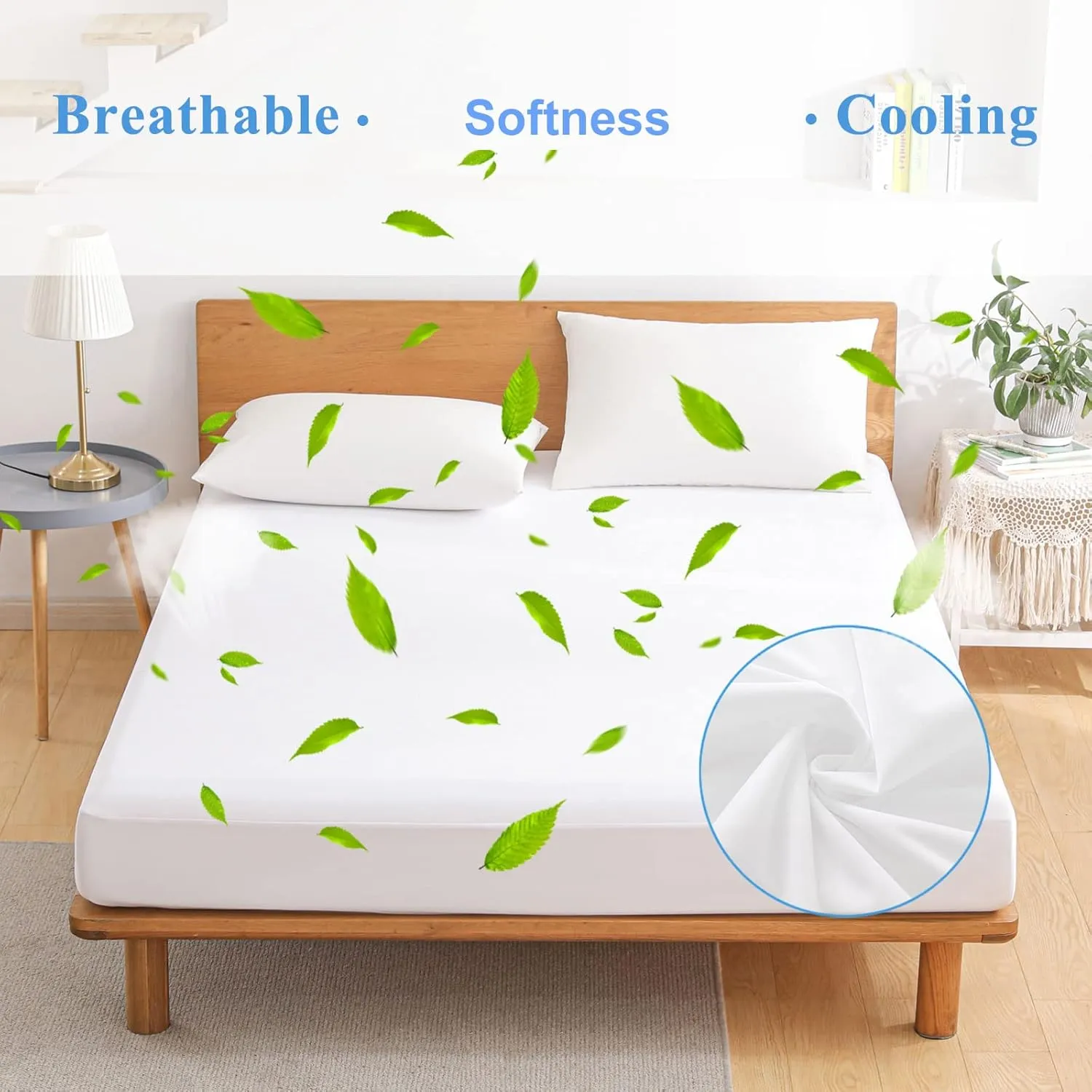 Twin Premium Waterproof Mattress Protector, Soft Breathable Mattress Pad, Noiseless Bed Cover - Stretch to 21" Fitted Deep Pocket Mattress Protection