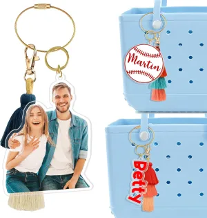 Ubjva Personalized Accessories Custom Name Keychain for Beach, Tote, Backpack, Diaper Bag