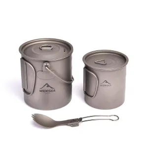 Ultra-light Titanium Camping Cookware Set