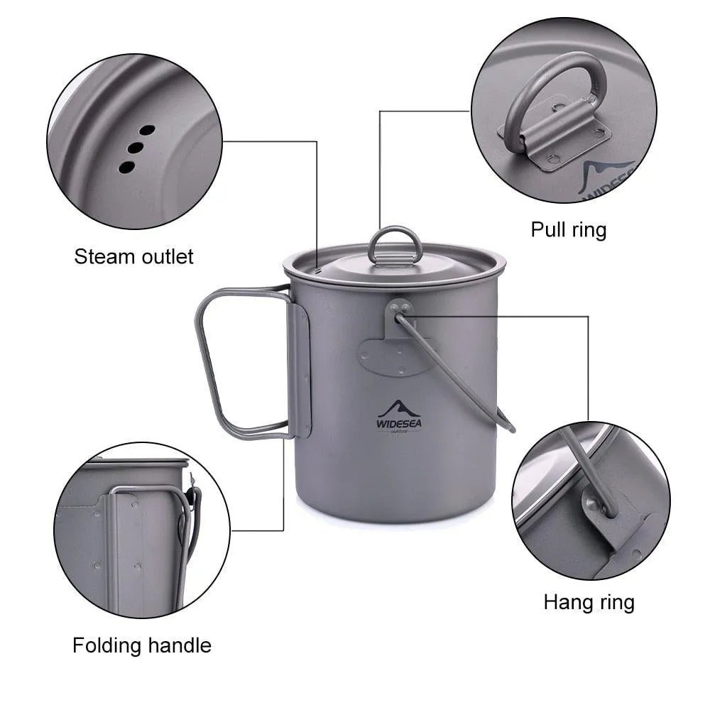 Ultra-light Titanium Camping Cookware Set