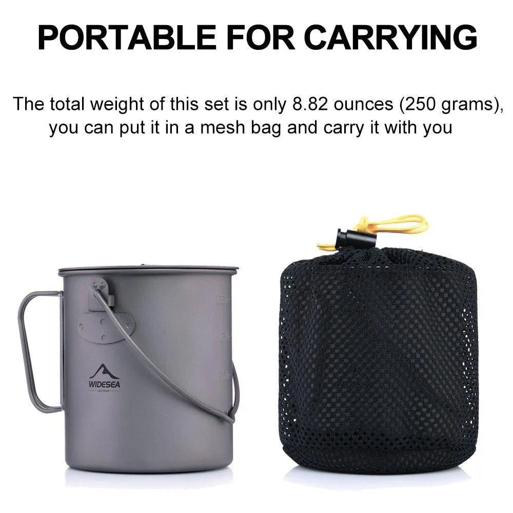 Ultra-light Titanium Camping Cookware Set