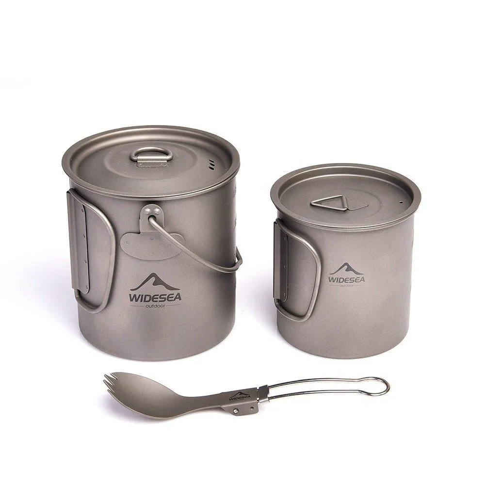 Ultra-light Titanium Camping Cookware Set