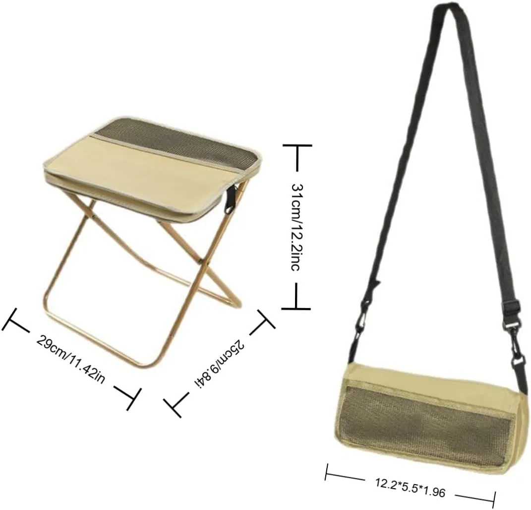 Ultralight Camp Stool - 265Lb Capacity Portable Folding Footrest for Camping, Hiking Backpacking - Compact Carry, Black/Khaki/Green (Green)