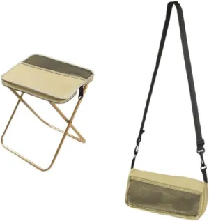 Ultralight Camp Stool - 265Lb Capacity Portable Folding Footrest for Camping, Hiking Backpacking - Compact Carry, Black/Khaki/Green (Green)