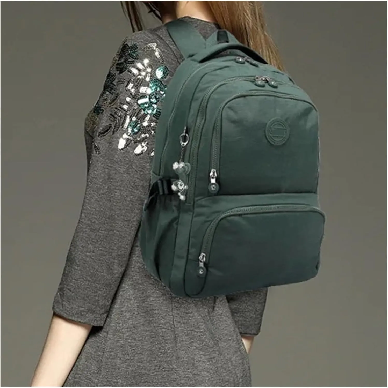 Ultralight Camping Backpack Outdoor Sports Bags Mountain Pocket Hiking Rucksack Daypack Traveling Cotton Canvas Bag(Green,2321 31x14x42cm)