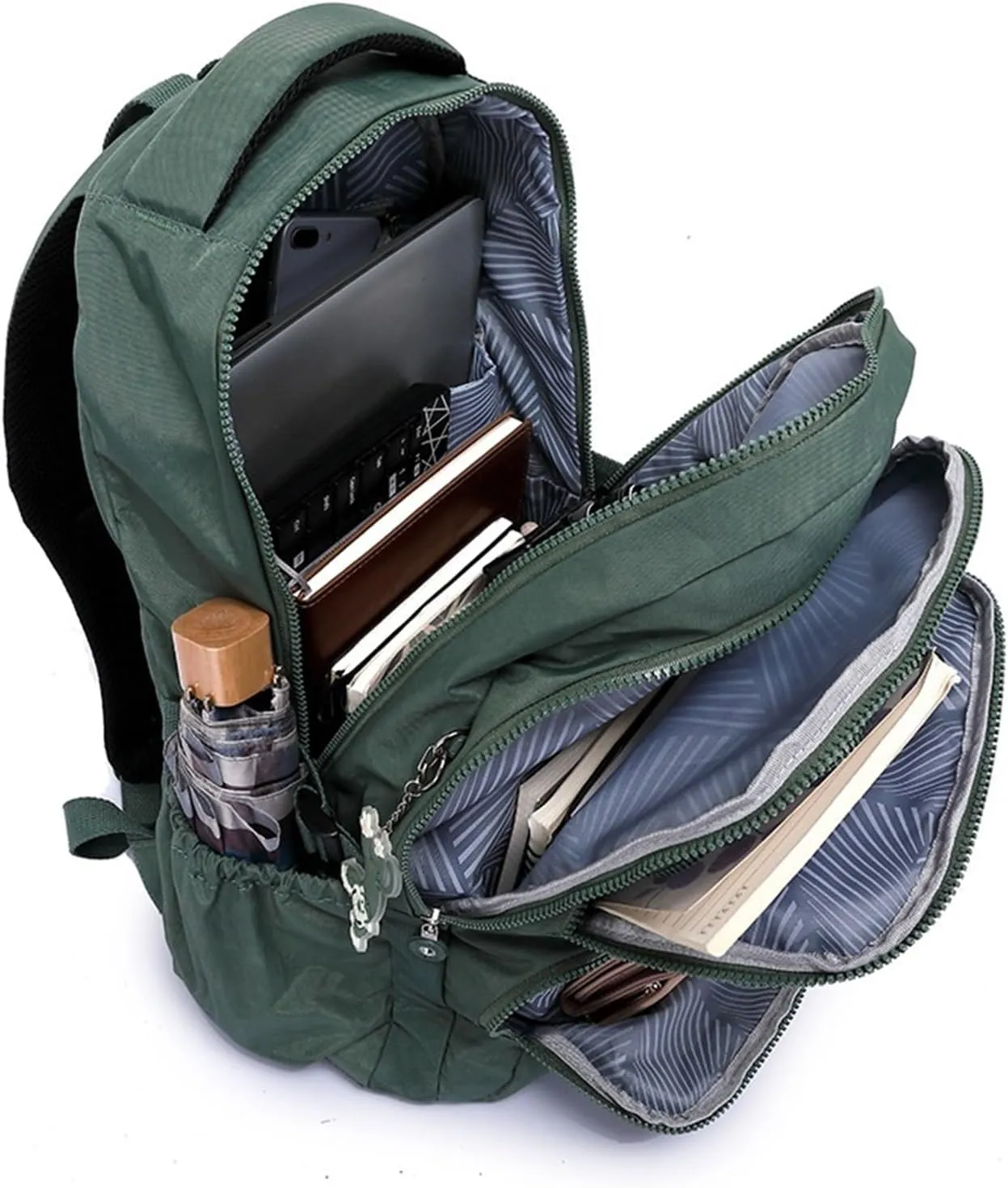 Ultralight Camping Backpack Outdoor Sports Bags Mountain Pocket Hiking Rucksack Daypack Traveling Cotton Canvas Bag(Green,2321 31x14x42cm)