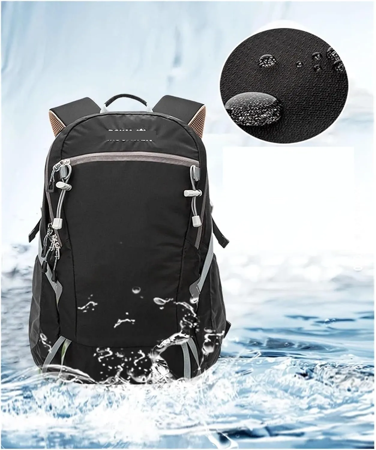 Ultralight Camping Backpack Outdoor Sports Bags Mountain Pocket Hiking Rucksack Daypack Traveling Cotton Canvas Bag(L - Black)