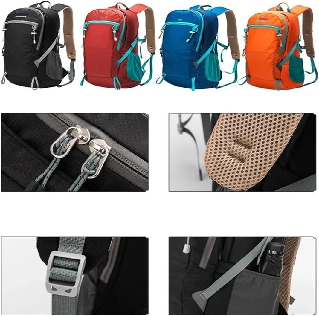 Ultralight Camping Backpack Outdoor Sports Bags Mountain Pocket Hiking Rucksack Daypack Traveling Cotton Canvas Bag(L - Blue)