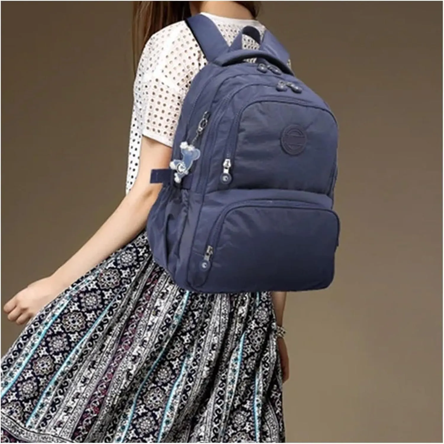 Ultralight Camping Backpack Outdoor Sports Bags Mountain Pocket Hiking Rucksack Daypack Traveling Cotton Canvas Bag(Light blue,2321 31x14x42cm)
