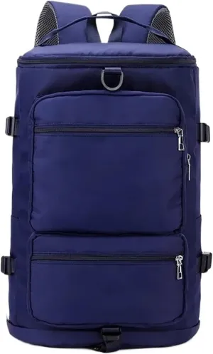 Ultralight Camping Backpack Outdoor Sports Bags Mountain Pocket Hiking Rucksack Daypack Traveling Cotton Canvas Bag(NavyBlue)