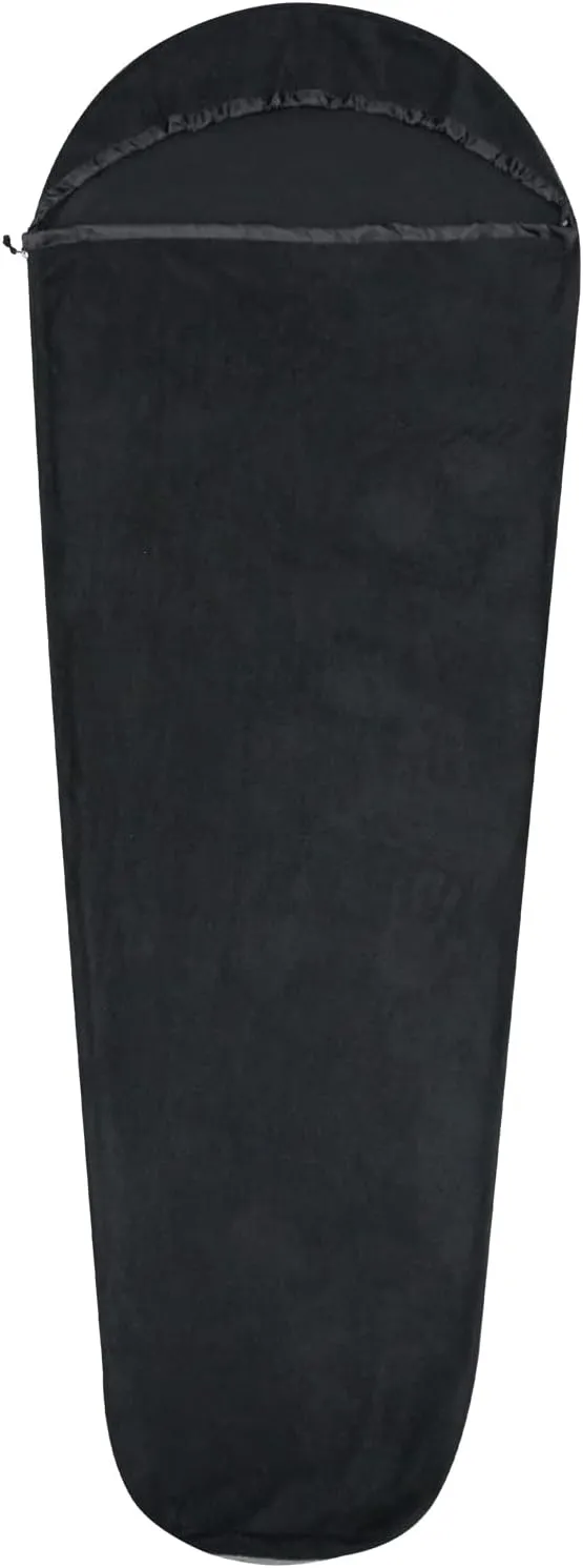 Ultralight Fleece Sleeping Bag Liner,Mummy Sleeping Bag Liner with Hood and Stuff Sack Suit for Camping,Travelling and Hiking in All Seasons