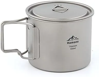 Ultralight Portable Titanium Pot 550ml Coffee Cup Camping Mug