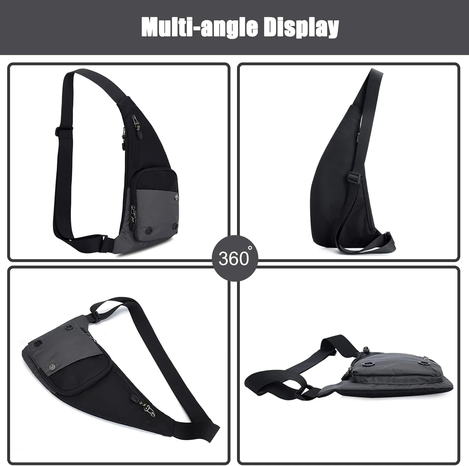 Ultralight Sling Bags Outdoor Hiking Daypacks Chest Shoulder Bag Men Crossbody Bags Women Waist Bag Cover Pack Rucksack for Travel Hiking Bicycle Sport Gym Daypacks Small Daypacks Grey B