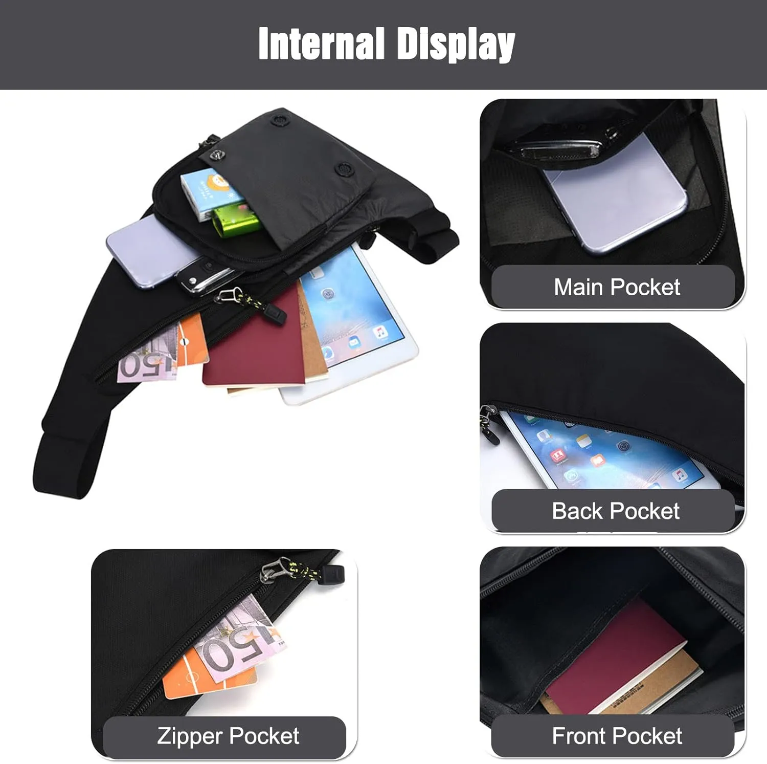 Ultralight Sling Bags Outdoor Hiking Daypacks Chest Shoulder Bag Men Crossbody Bags Women Waist Bag Cover Pack Rucksack for Travel Hiking Bicycle Sport Gym Daypacks Small Daypacks Grey B