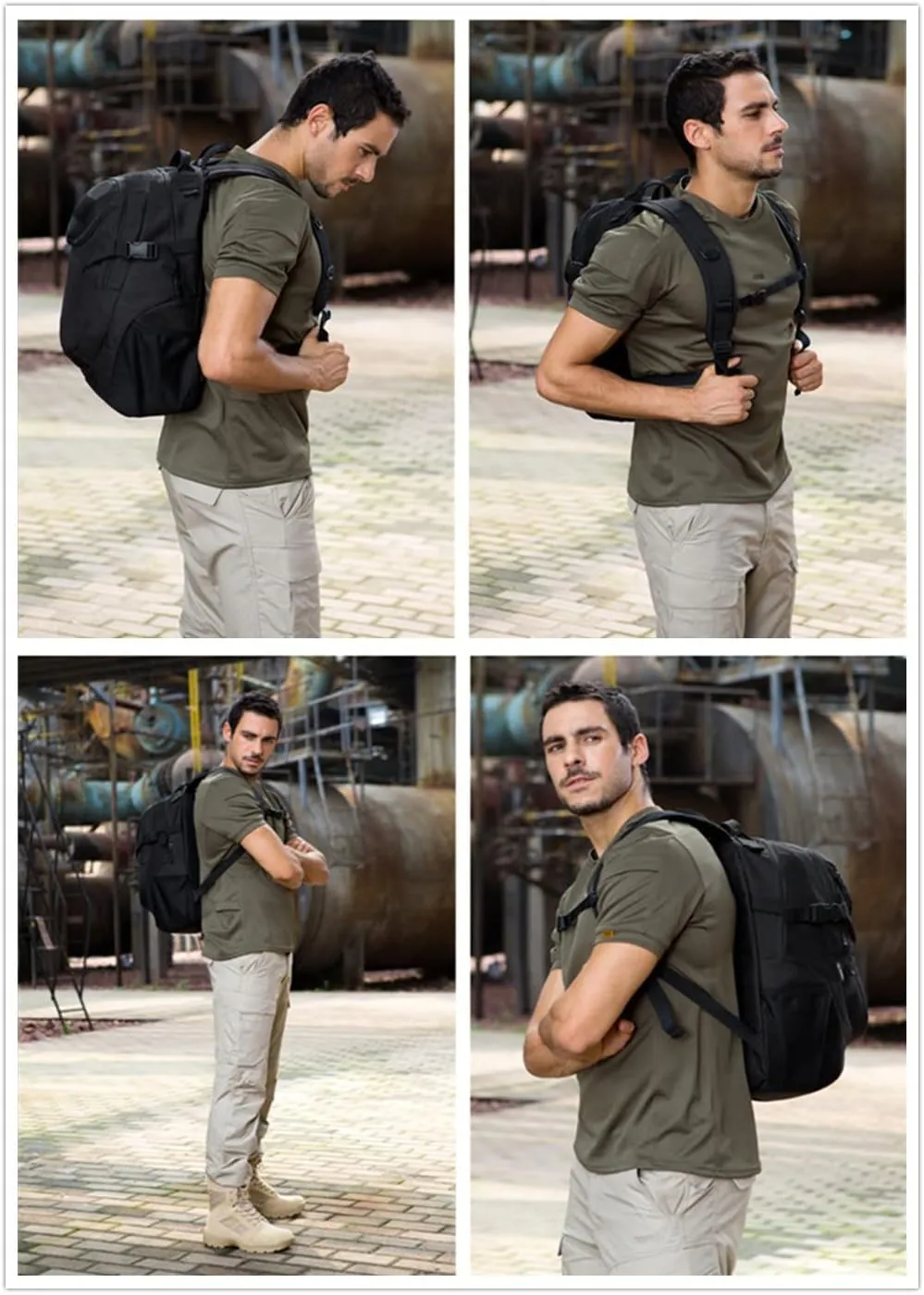 UNISTRENGH 25L Backpack Military Tactical Daypack Water-resistance Assault Gear Rucksack for Hunting Trekking Travelling (Black)