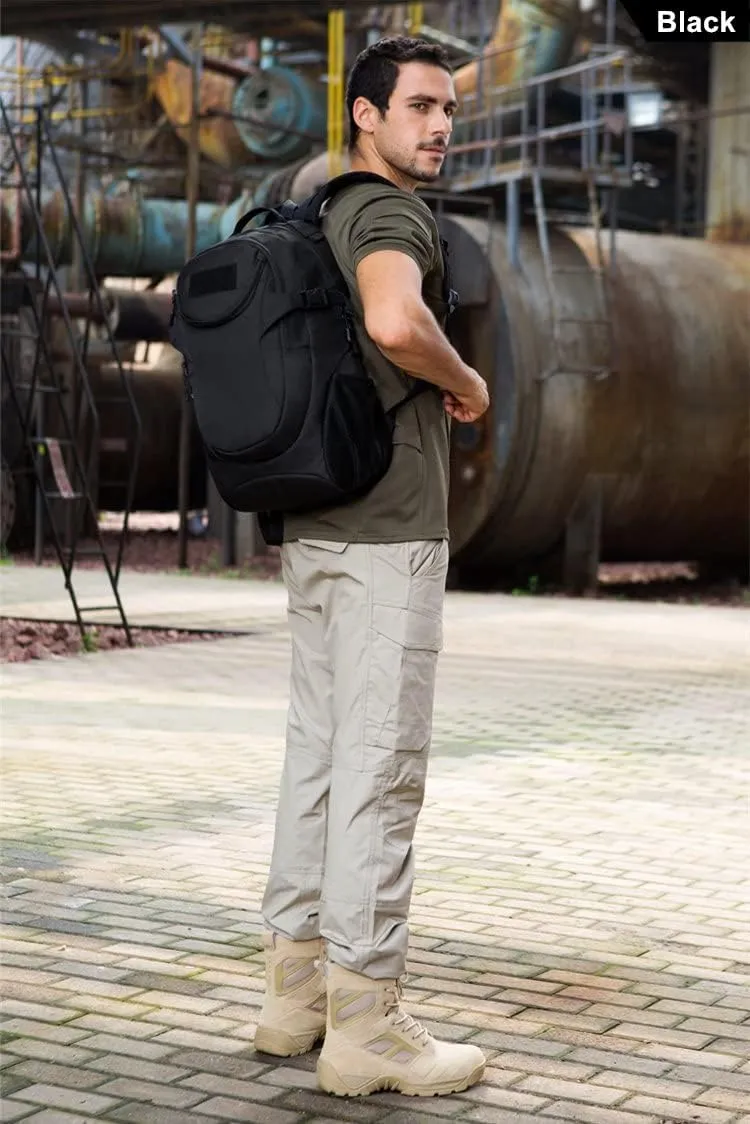 UNISTRENGH 25L Backpack Military Tactical Daypack Water-resistance Assault Gear Rucksack for Hunting Trekking Travelling (Black)