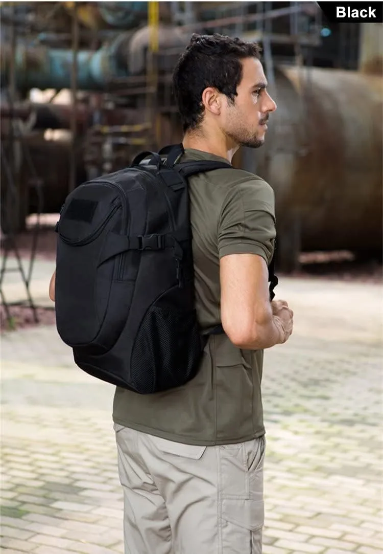 UNISTRENGH 25L Backpack Military Tactical Daypack Water-resistance Assault Gear Rucksack for Hunting Trekking Travelling (Black)