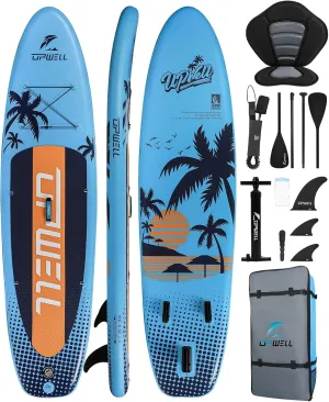 UPWELL 10’2”/10'6”/11'Stand Up Paddle Board for Youth & Adults, Inflatable Paddle Board with Stable Design, Premium SUP Accessories, Backpack, Paddle, Leash, Pump, Fins