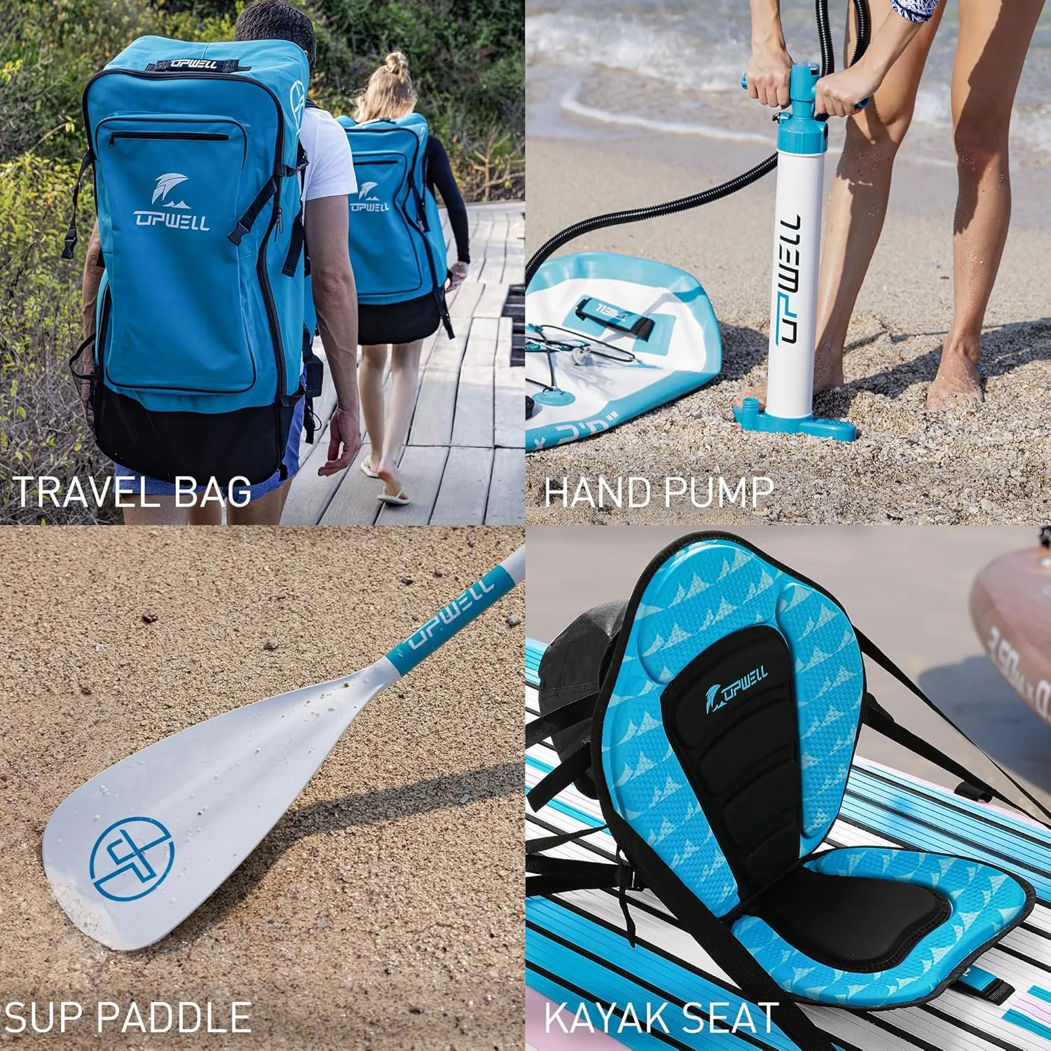 UPWELL 11'2"/11'6" Inflatable Paddle Board, Stand Up Paddle Board for Youth & Adults, Stable Design, Premium SUP Accessories, Backpack, 10L Dry Bag, Paddle, Leash, Hand Pump, Fins
