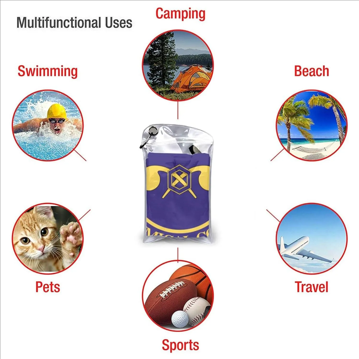US Army Veteran Chemical Corps Beach Towel & Bath Towel - Quick Dry, Extra Large, Lightweight, Sand Free - Highly Absorbent Microfiber Towels for Pool, Swimming, Gym, Travel