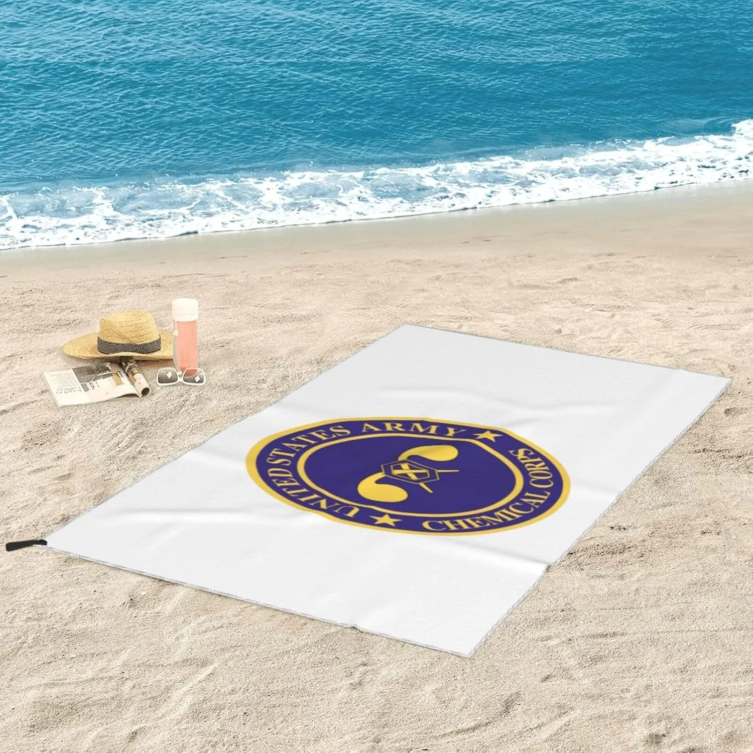 US Army Veteran Chemical Corps Beach Towel & Bath Towel - Quick Dry, Extra Large, Lightweight, Sand Free - Highly Absorbent Microfiber Towels for Pool, Swimming, Gym, Travel